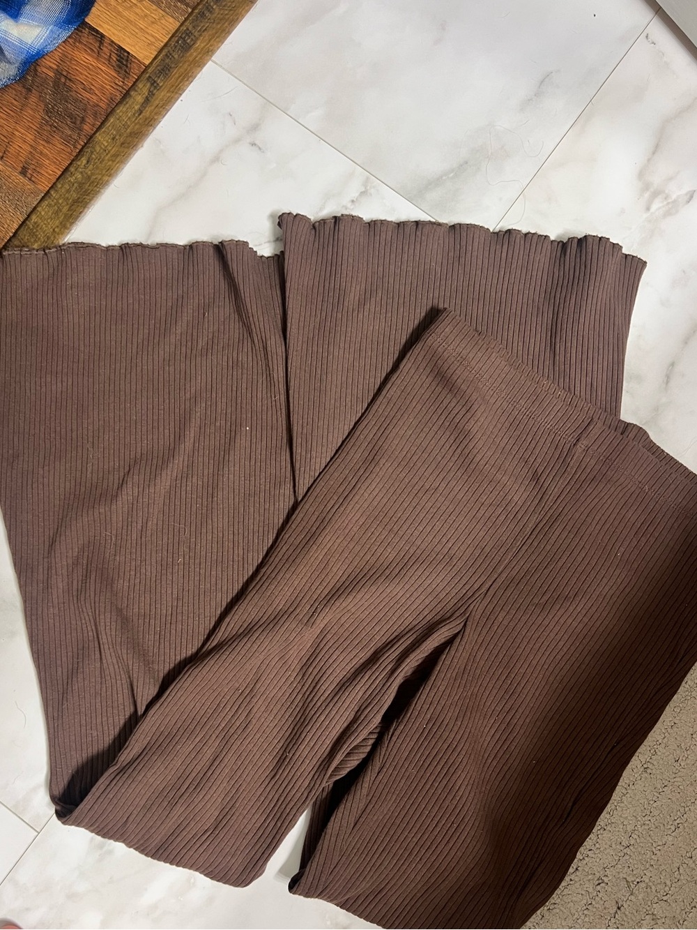 aerie Ribbed Knit Pants — Chocolate Brown